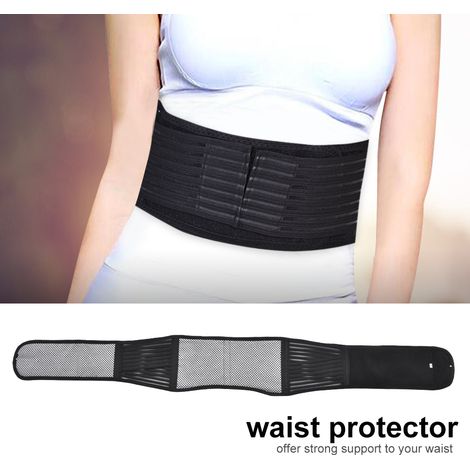 Ceinture lombaire magnétique auto-chauffante, soutien lombaire, respirante, unisexe (Noir L) (1/5)