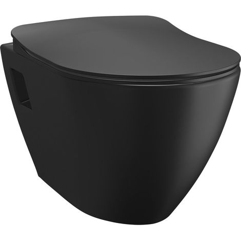 Cuvette de WC suspendue PAULA, 35,5x50cm, noir mat (1/2)