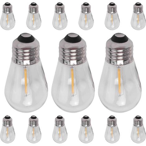Lot de 15 ampoules LED S14 de rechange 3V incassables pour extérieur (1/5)