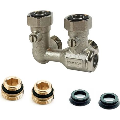 Flamco Gruppo valvole AutoSar ad angolo sinistro E/50 G3/4i x G3/4a Eurok. Nipplo/Cono, 983202