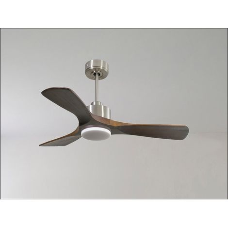 Modulo Latino Slim - Super destratificateur et ventilateur DC 166 cm chrome  pales bois noir  idéal 30 à 60 m² (1/5)