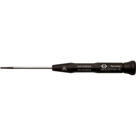 C.K. T4882X00ESD ESD Cacciavite a croce PH 00 Lunghezza della lama: 60 mm DIN EN 61340-2