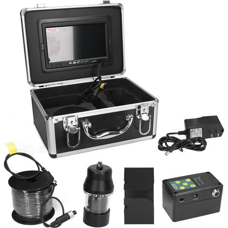 Écran LCD 7 pouces moniteur sondeur IP68 étanche câble 30 m détecteur visuel sous-marin pour pêche en lac bateau 110-240V prise US (1/5)