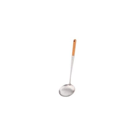 Écumoire grande taille en acier inoxydable 304 avec manche en bois, passoire pour wok 43 cm (1/5)