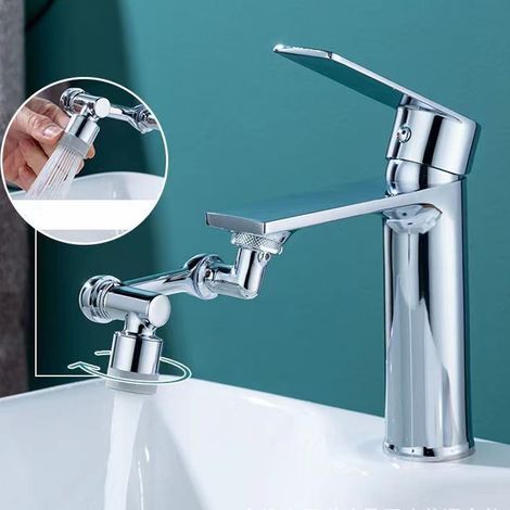 Aérateur de robinet pivotant, rallonge de robinet rotative, aérateur d'eau universel anti-éclaboussures pour évier, 2 modes de sortie, bras robotisé pour cuisine et salle de bain (1/5)