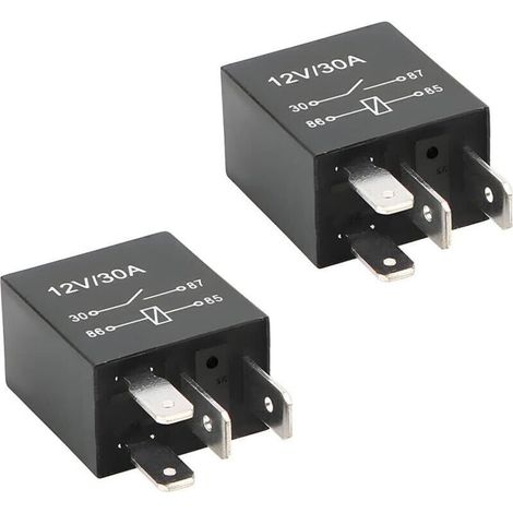 Relé automotriz de 2 partes, 12 V, 4 pines, 30 A, SPDT de 4 pines, versátil, estándar de alta resistencia, interruptor de potencia, interruptores automáticos y arrancadores. (1/4)