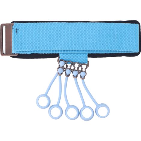 Fingertrainer aus Silikon, verstellbar, verbessert Flexibilität und Handgriffkraft, mit Handgelenkschlaufe, blau (1/5)