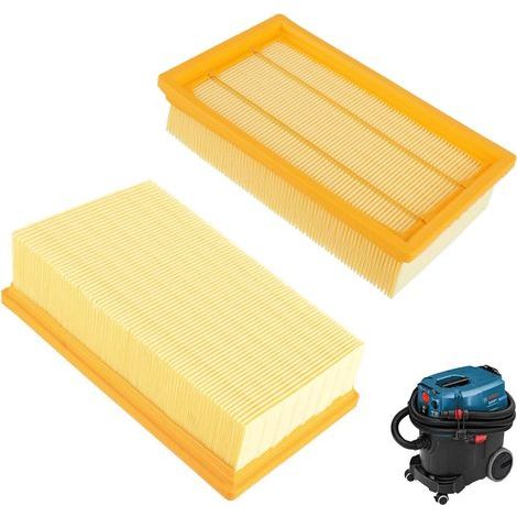 Packung mit 2 flachen Faltenfiltern für Bosch GAS 35 L AFC, GAS 35 M AFC, GAS 55 M AFC und Kärcher NT25/1 Ap Staubsauger (1/5)