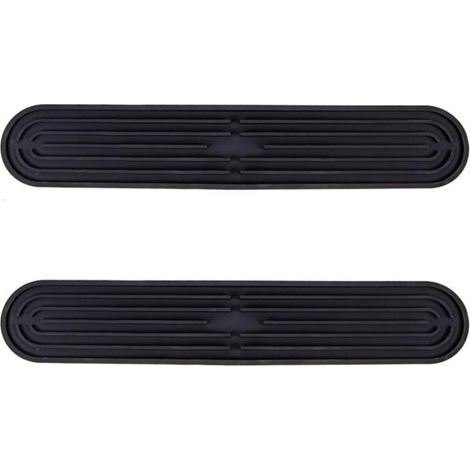 CCYKXA 2-Piece Narrow Dish Draining Mats, Silicone Bar Mat Strips, Non-Slip Drying Mats for Dishes, Cups, Bottles, Cutting Boards, Sink Organizer, 43 x 7.8 x 1 cm, Black