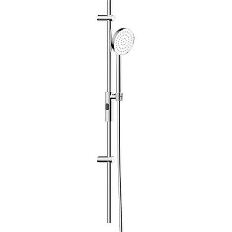 Kits de douchettes Ilisos 900mm, 1 jet chrome Ø 115mm, support mural réglable en hauteur