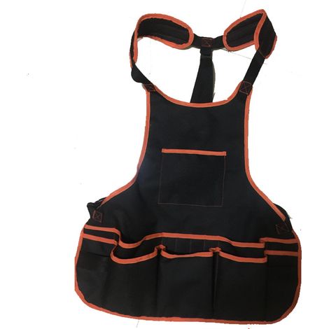 Tablier de travail robuste - 15 poches à outils, tablier de jardinage/travail en tissu Oxford noir imperméable, ajustable pour hommes et femmes..// (1/5)