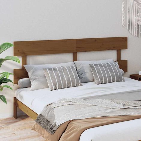 vidaXL Tête de lit Marron miel 184x3x81 cm Bois massif de pin (1/5)