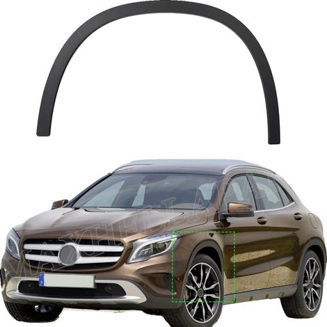 Profilo passaruota, nero opaco, perfetto per Mercedes-Benz Classe GLA, anteriore sinistro (1/2)