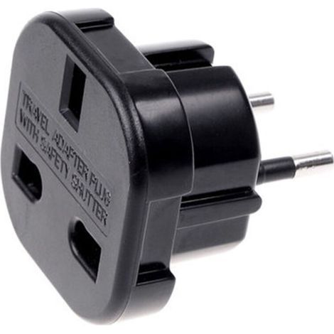Travel adapter - British 3-pin Black - UK standard plug to European standard plug (1/5)