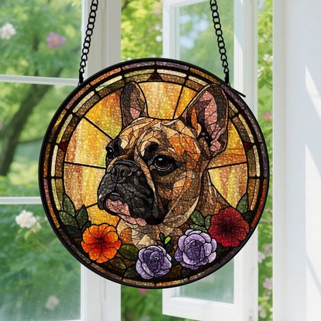 30cm Suspension en Vitrail Élégant, Attrape-Soleil Unique Artistique Coloré en Verre, Décoration Porte Fenêtre, Cadeau Fête des Mères (1/5)