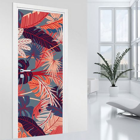 Stickers pour porte - Feuilles - 73 x 205 cm - Adhésif MAT (1/2)