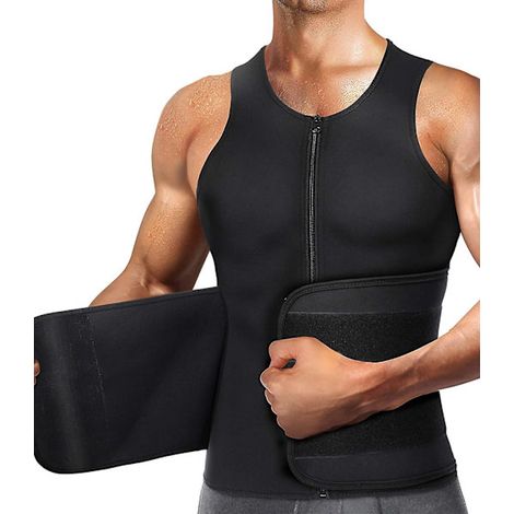 Gilet de sudation homme néoprène pour amincissement, ceinture de sport fitness, haut d'entraînement taille fine (1/5)