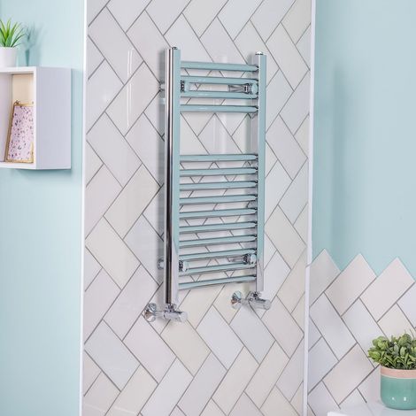700x400 Straight Central Heating Towel Rail Bathroom Heated Rad Radiator Chrome (1/5)