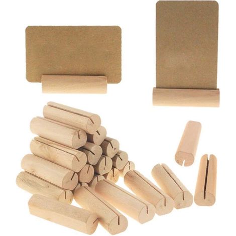 40 Pièces Titulaire de La Carte en Bois Porte-Cartes en Bois Vintage Titulaire de La Table numéro Titulaire Memo Carte Support Titulaire pour Les Mariages et La Décoration Intérieure (1/5)
