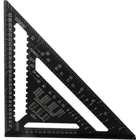 30cm Rapporteur Triangle, Règle Triangulaire, Équerre Charpentier Triangle Metrique Professionnel Menuiserie Règle d'Angle (1/5)
