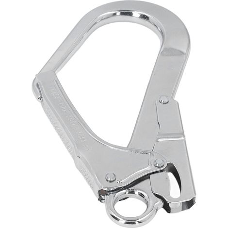 Mousqueton à barres d'armature en acier allié haute résistance forgé, Double verrouillage, lanière de Protection contre les chutes de sécurité 22KN (1/5)