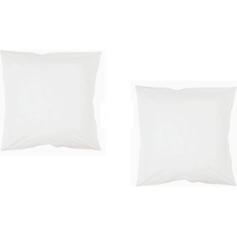 Lot de 2 taies d'oreillers blanches 63x63 (1/2)