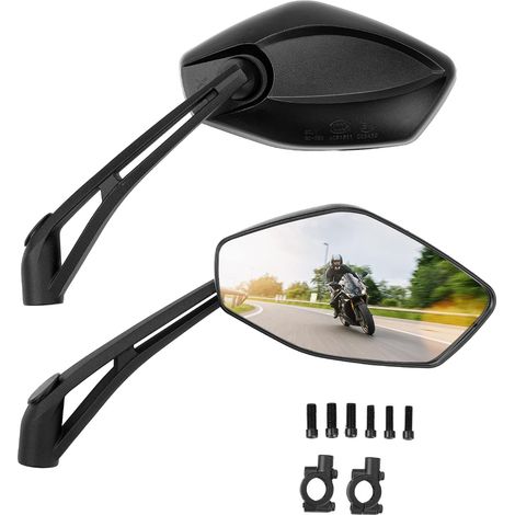 Rétroviseur Moto Homologués Universel M8 et M10, Rétroviseur Moto avec Support, Rétroviseur Latéral Arrière, Rétroviseur Scooter Compatible avec MT07, MT09 (1/5)