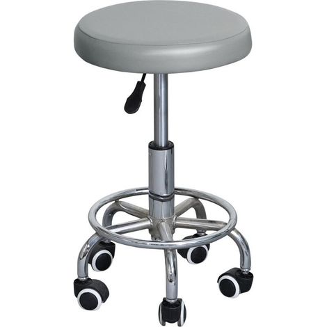 Housses de tabouret rondes imperméables pour tabouret de bar - En polyuréthane - Pour chaise de bureau - Pour salle à manger - Tabouret rond,Gris (1/4)