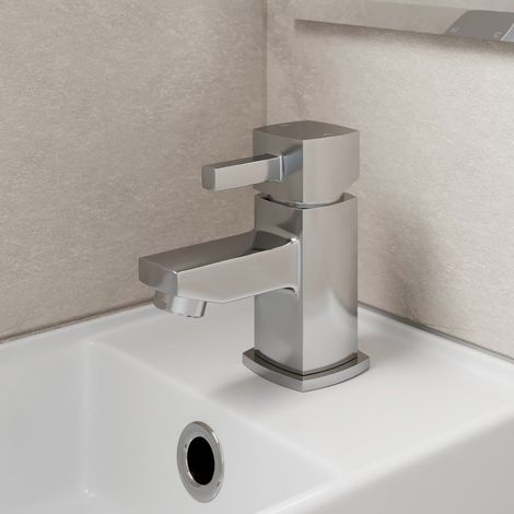 Modern Cloakroom Bathroom Mono Basin Sink Mixer Tap Single Lever Handle Chrome (1/5)