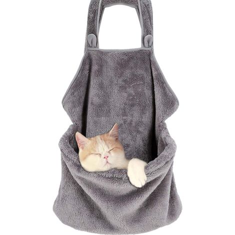 Tablier de transport en velours pour chat avec poche intégrée E5BB (1/5)