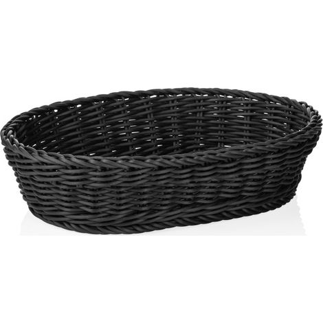 Panier ovale 28 x 16 cm H 8 cm noir polypropylène WEAVER PRO - Was Germany (1/2)