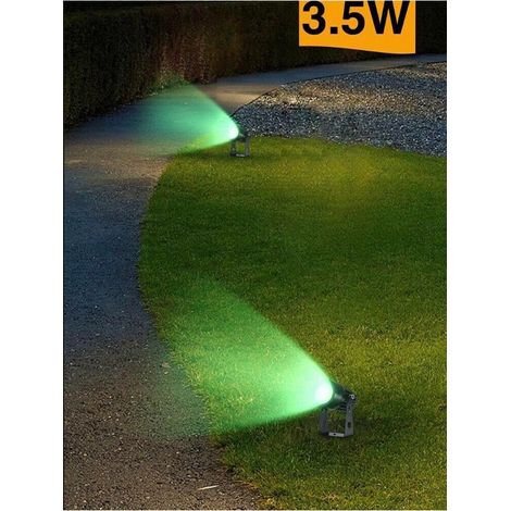 Faretto Led Cob 3.5 W Proiettore Da Giardino Staffa A Parete Luce Verde (1/4)