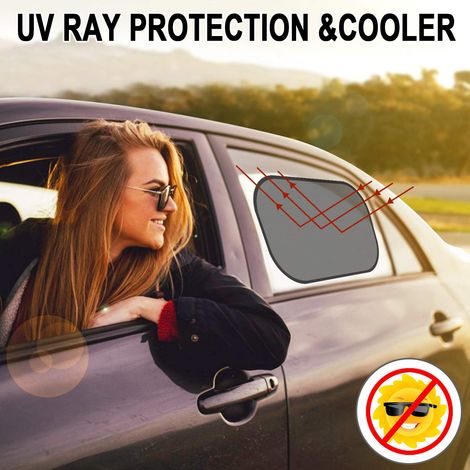 YMYNY Sonnenschutz fürs Auto, SEHR dunkler UV-/Hitzeschutz, selbstklebender Sonnenschutz für Kinder, schnelle/einfache Installation, Aufbewahrungstasche inklusive, Größe 51 x 31 cm (M) (1/4)