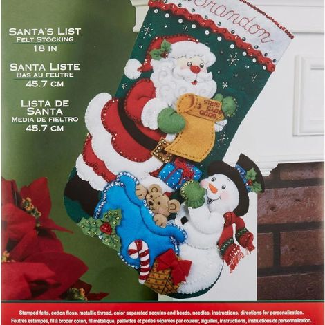 Chaussette de Noël, Père Noël, sacs cadeaux, décoration suspendue KLB (1/2)
