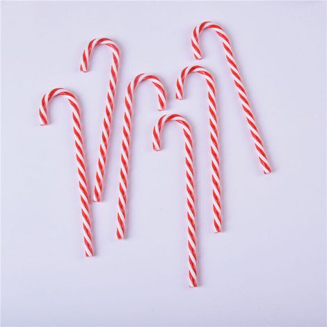 Lot de 6 décorations de Noël en sucre d'orge – Décoration festive pour arbres de vacances, fournitures de fête à la maison, couleurs, pour la famille et les événements (1/5)