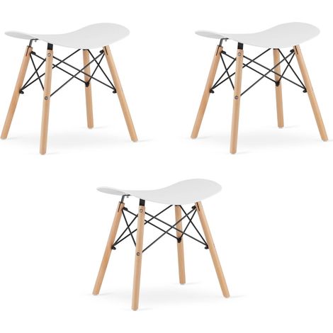 Taburete Valora CORFU blanco ergonómico para cocina diseño x3 (1/5)