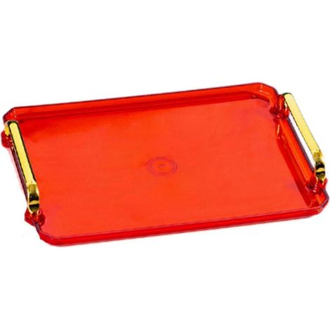 Serviertablett, dekoratives Kosmetiktablett, rechteckiger Badezimmer-Organizer, Schmuck-, Parfüm- und Kosmetikhalter für Dusche, Tisch oder Schreibtisch-M-red (1/5)