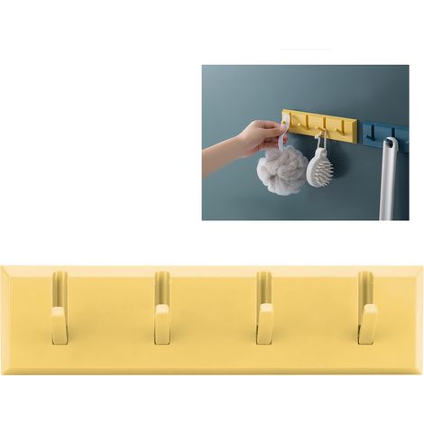 Crochet mural pour porte et salle de bain - Porte-clés et porte-chapeau décoratif (Jaune) (1/5)