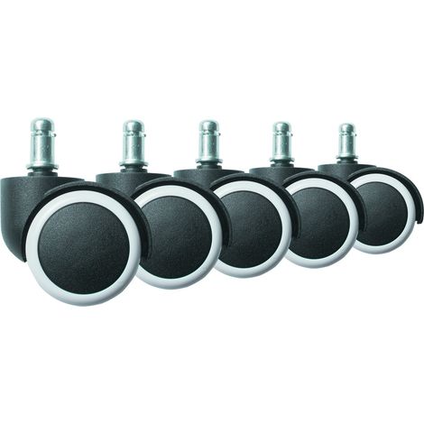 Ruedas de goma para sillas de oficina, 5 piezas, blanco (1/2)