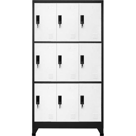 Maison Exclusive - Armadietto con Serratura Antracite e Bianco 90x45x180cm Acciaio (1/5)