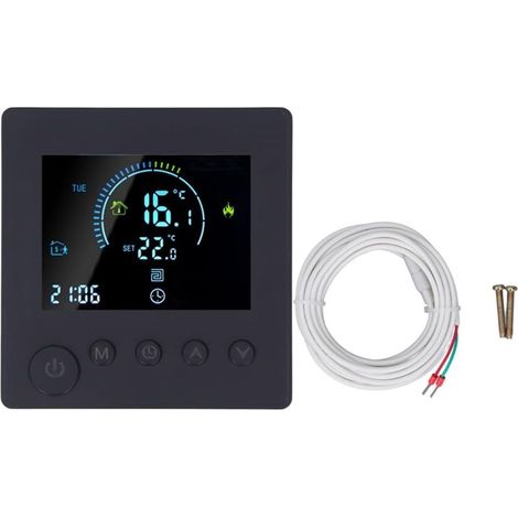 Thermostat intelligent WiFi Tuya pour chauffage électrique/eau, régulateur WLAN avec commande vocale à distance, programmateur thermique connecté (16A) (1/3)