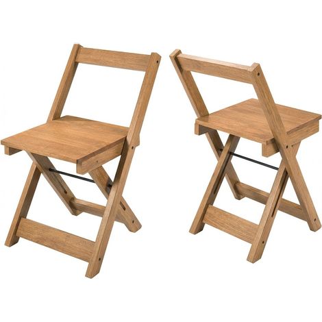 Santos Folding Chair (Pack of 2) - L46 x W77 x H38.5 cm - Natural Wax