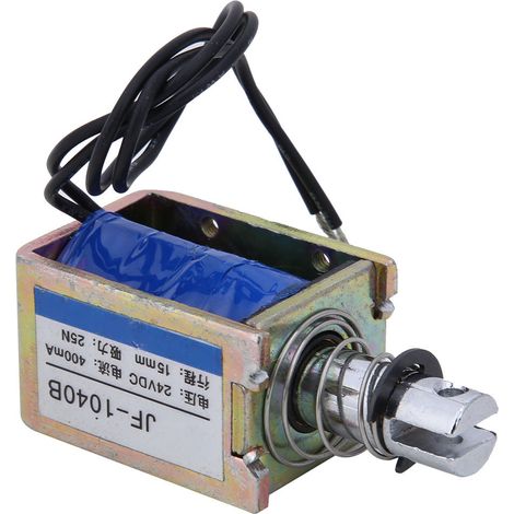 Électroaimant JF-1040B 25N 24V CC, type push-pull, course de 15 mm