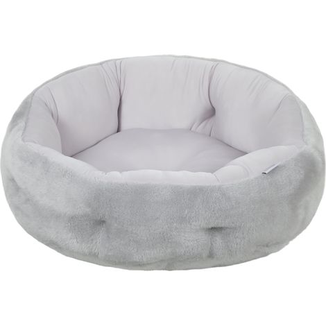 Cama reversible para gatos y perros pequeños con borde de apoyo, gris claro, 62 x 62 x 21 cm (1/5)