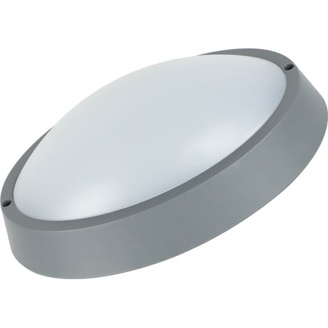 Alcapower Plafoniera LED Ovale IP65 15W 1300lm 4000K Grigia: Illuminazione a Tenuta Stagna ad Alta Efficienza per Ambienti Interni ed Esterni