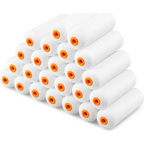 Set of 24 mini 10.2cm high-density foam paint roller covers, suitable for all flat surfaces including kitchen cabinets, doors, tables, etc. (1/5)