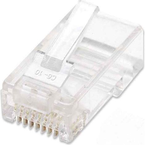 Intellinet PLUG RJ45 CAT5E SOLIDO UTP BOTE 100 PZAS ORO 15-MICRAS