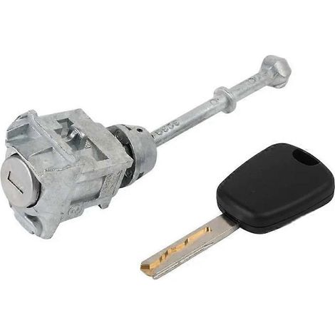 Barillet de serrure de portière avec clé 59395J01, références 1609893180, 512645 et 501972, compatible Citroën C3 et C5, et Peugeot 508 et 207 (conduite à gauche). (1/5)