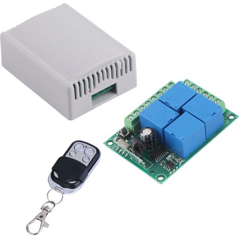 Récepteur 4 canaux DC12V 433MHz pour porte de garage, télécommande sans fil incluse, boîtier de contrôle à distance.