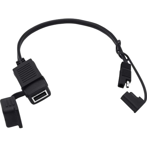 Câble adaptateur SAE vers USB pour moto, connecteur rapide SAE vers port d'alimentation femelle 5 V 2 A USB A avec coque étanche pour charger smartphone, tablette, GPS à partir du panneau (1/5)